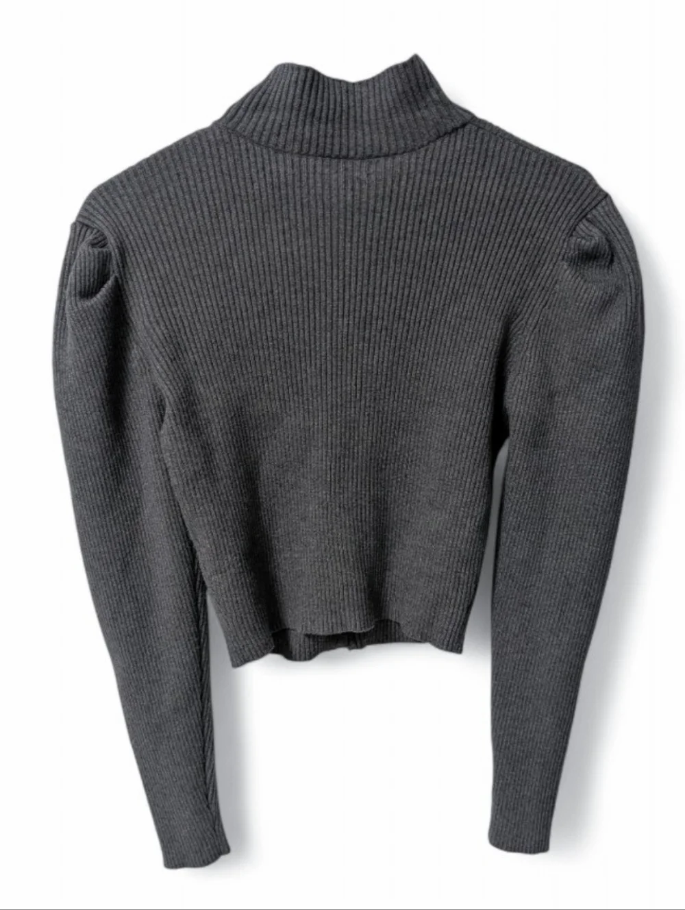 Like New! Zara Ribbed Cutout Button Front Crop Sweater - Picture 4 of 6